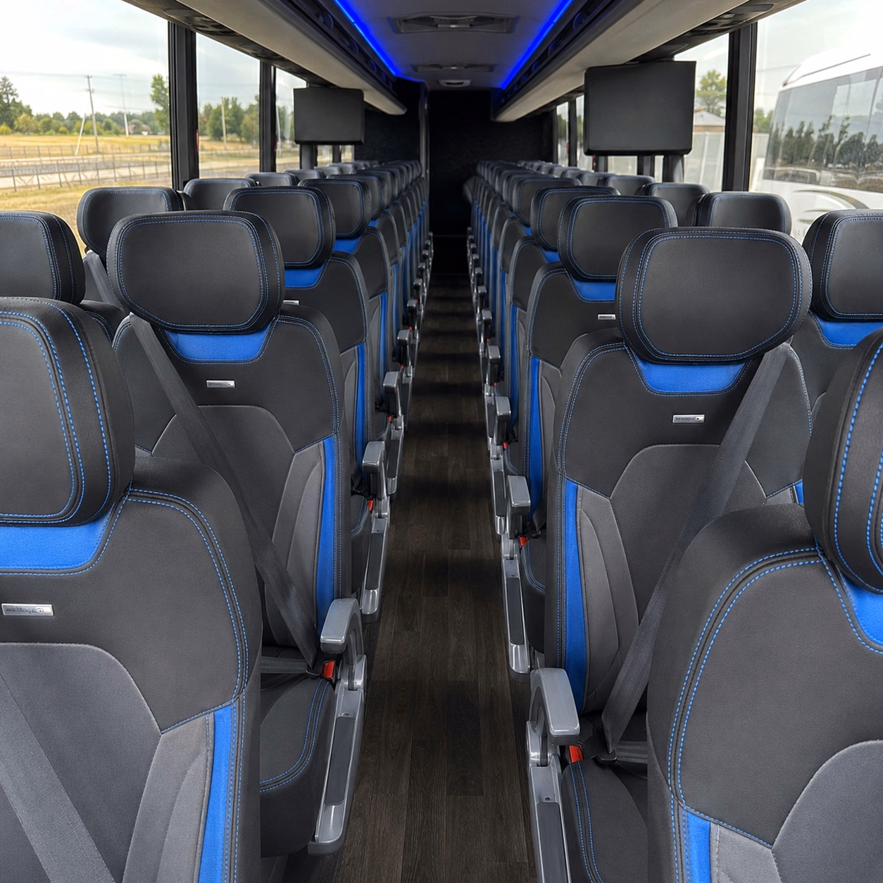 56 passenger charter bus interior