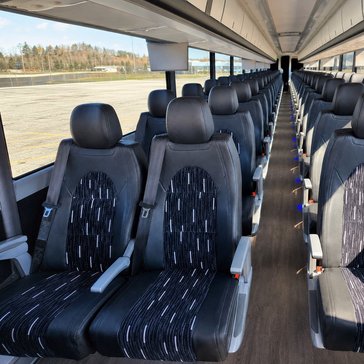 renton charter bus rental interior